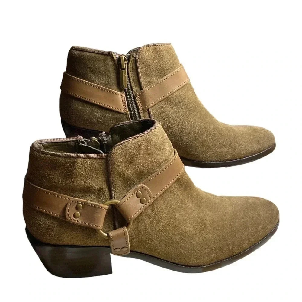 SAM EDELMAN Women’s Size 6M Phoenix Suede Short Ankle Boots Olive Green